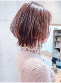 Say.ボブレイヤーピンクベージュイメチェン前髪２０代３０代青山
