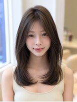 リンクエン(Link enn) 韓国風レイヤーカット/透明感カラー/グレージュ