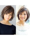 【小鳥居】シルキーベージュ大人可愛いボブショート前上がりボブ