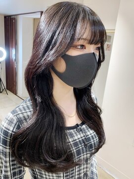 ラルムバイシー 新宿(LARME by Sea) 韓国前髪顔周り×フェミニンダークアッシュ【新宿/髪質改善】