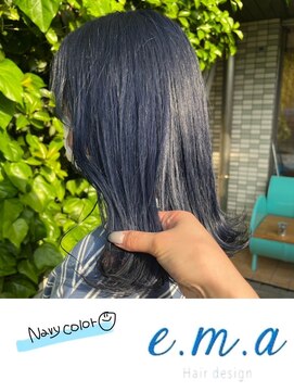 エマヘアデザイン(e.m.a Hair design) ネイビーカラー