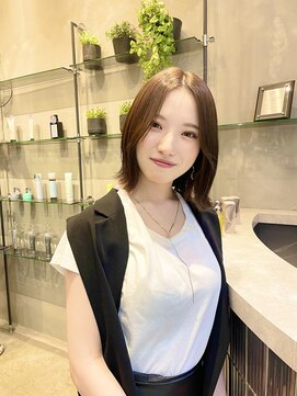 ロンドシェリ 仙台(Lond Cheri) くびれヘア/韓国 フェイスレイヤー グレージュカラー 髪質改善