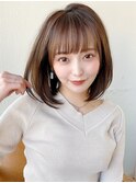 20代30代40代大人かわいい 小顔 前下がりボブ  ひし形シルエット