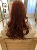 ふんわりカールヘルシースタイルルーズヘアアプリコットオレンジ