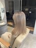 【ハイトーンデザイン】デザインカット&ワンブリーチ&オンカラー