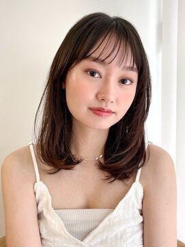 ガーデンヨコハマ(GARDEN YOKOHAMA) ミディアムレイヤーカットワンカール内巻きオリーブベージュ