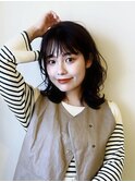 ＃ミディアム＃前髪あり＃ゆるふわ＃パーマ＃垢抜け