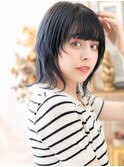 ぱっつん前髪大人ガーリーミディアムウルフh3大宮20代30代40代