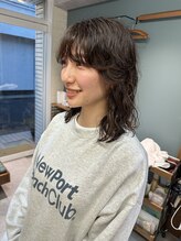 ブルック(BROOK) ウェーブパーマウルフマッシュミディアム 【千歳烏山 BROOK】