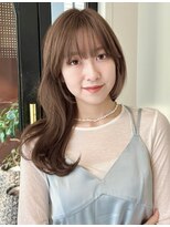 ローネス ギンザ(LONESS ginza)&nbsp;レイヤーカット/小顔カット/マロンベージュ/くすみベージュ