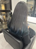 ナンバー 竪町(number+)&nbsp;20代30代大人可愛い韓国風ヘアスタイル内巻きブルーブラック