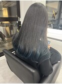 20代30代大人可愛い韓国風ヘアスタイル内巻きブルーブラック