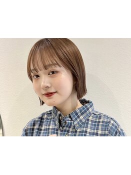 顔周りカットで似合わせ力抜群◎[ボブ/レイヤーカット/顔周り/ブリーチなしダブルカラー/ショート/下北沢]