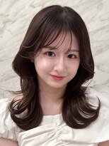 ロンド フィーユ(Lond fille)&nbsp;◇オリーブグレー韓国風巻きレイヤーカットマロンベージュ銀座