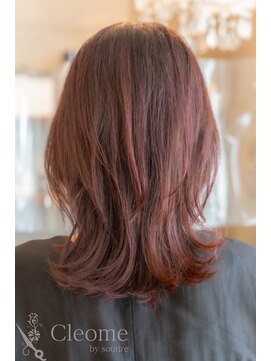 ♪オリーブグレー小顔レイヤーカットクラゲヘアーココアベージュ