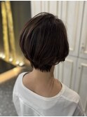 骨格修正ショートボブ×シェアベージュ