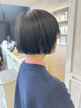 キャアリー(Caary) 福山市Caaryミニボブ髪質改善ストレートボブ顔周りレイヤー暗髪