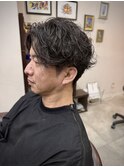 大人の色気センターパートウェーブ
