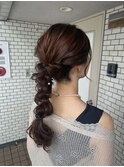 編みおろし　ヘアセット　お呼ばれヘア