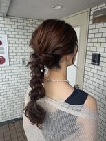 編みおろし　ヘアセット　お呼ばれヘア