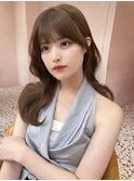  ベージュ/韓国ヘア/渋谷/レイヤー/顔まわり/前髪
