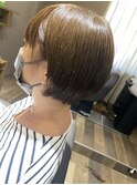 ショートボブ　カラー　30代、40代、50代