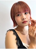 ショートボブ/オレンジブラウン