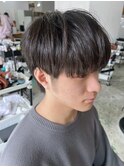 メンズカット　2ブロック　マッシュショート
