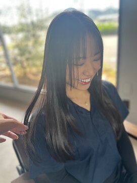 ティック 福井鯖江店(tic.) 艶感ストレート×透け感ブリーチ無しダブルカラー