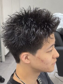 ビカムメンズヘアー 栄店(become men's hair) ランダムスパイキーパーマスパイキーショート無造作短髪ツーブロ