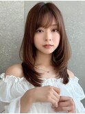イメチェン髪質改善ピンクベージュレイヤーカット前髪縮毛矯正