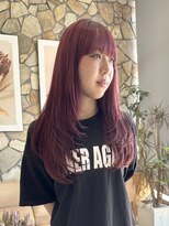 ウシワカマルエムティードット 富士宮店(USHIWAKAMARU MT.)&nbsp;ミディアムレイヤーカット×ボルドーレッド