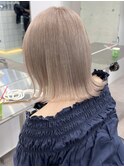 渋谷ミルクティーベージュ暗めミルクブラウンレイヤーボブカット