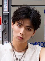 アロ 渋谷(Alo)&nbsp;黒髪センターパート×毛流れニュアンスパーマ