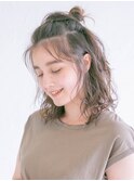ゆるふわお団子ハーフアップ　20代/30代/40代