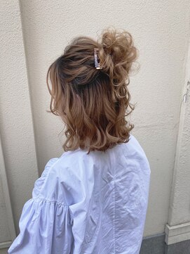 アチーブ 姫路店(Achieve) Achieve ボブのおだんごハーフアップ　stylist by 高見