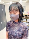 フェイスフレーミングカラー、インナーカラー、ペールブルー