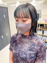テトヘアー(teto hair)&nbsp;フェイスフレーミングカラー、インナーカラー、ペールブルー
