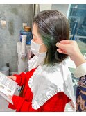 外はねボブ "イヤリングカラー" マットグリーン