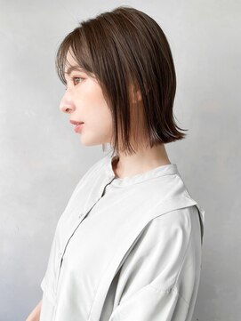 レクタ(RECTA) インナーグレージュ薄め前髪大人ボブマチルダボブ切りっぱなし4