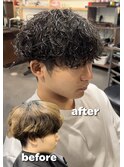 癖毛の方にオススメパーマ神戸波巻きパーマスパイラルメンズ