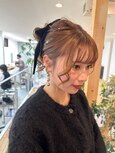 ルーズお団子ヘアスタイル