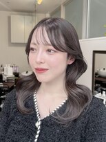 ☆韓国式レイヤーカット/ミルクティグレージュ☆/艶髪ハイライト