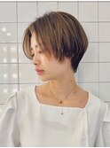 ショート韓国ボブハイライト髪質改善ブリーチ前髪20代30代