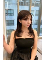 ラル 立川南口(lar)&nbsp;2way前髪ミディアム_黒髪ボブルフネビージュ小顔ワンレン