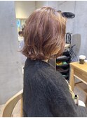 say.黒髪ボブルフネビージュ小顔ワンレンブラウンボブパーマ韓国