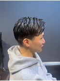 ビジネスフォーマル ツーブロックショート 七三サイドパート