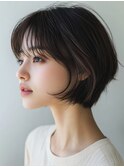 20代30代40代◎ナチュラルショートボブ/インナーカラー/髪質改善