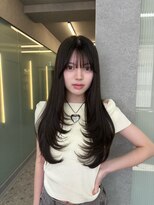 ボタン ハカタ(VOTAN hakata) 博多/韓国ヘア/レイヤーカット/2way前髪/黒髪ロング/暗めカラー