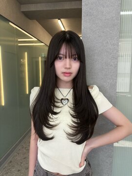 ボタン ハカタ(VOTAN hakata) 博多/韓国ヘア/レイヤーカット/2way前髪/黒髪ロング/暗めカラー